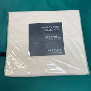 Hudson Park Cream Queen Flat Sheet